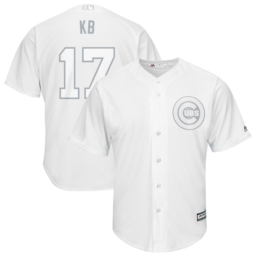 Men Chicago Cubs #17 Kb white MLB Jerseys->los angeles dodgers->MLB Jersey